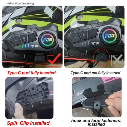 Revolutionary Bluetooth 5.3 Helmet Headset - Wireless, Waterproof, and Perfect for Hands-Free Calls and Music on Your Motorcycle!
