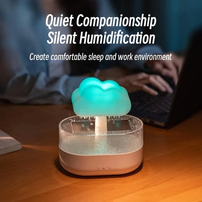 Transform Your Space with the Rain Cloud Night Light Humidifier – A Soothing Aromatherapy Experience with Colorful LED Lights and Gentle Rain Sounds