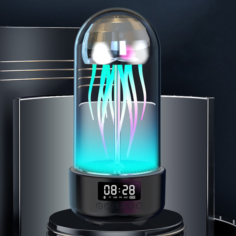 Enchanting 3-in-1 Colorful Jellyfish Lamp: Bluetooth-Compatible Speaker with Clock & Luminous Breathing Light