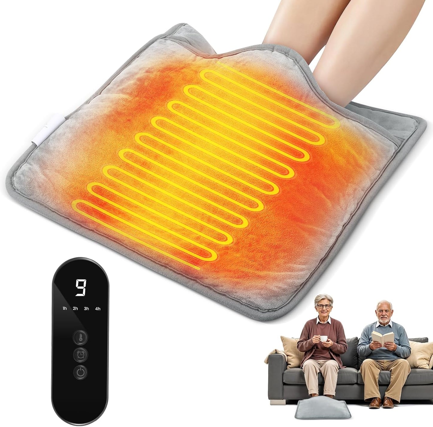 Ultra-Soft Heated Foot Warmer – 9-Level Thermal Therapy for Full-Body Relief