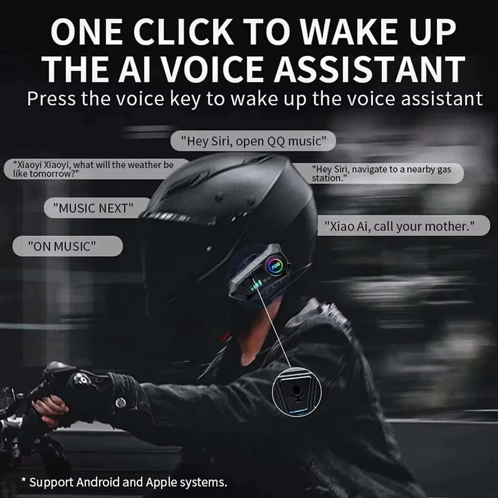 Revolutionary Bluetooth 5.3 Helmet Headset - Wireless, Waterproof, and Perfect for Hands-Free Calls and Music on Your Motorcycle!