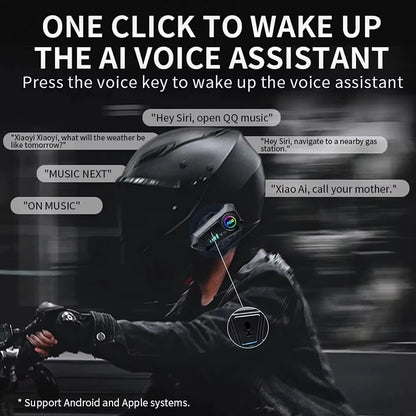 Revolutionary Bluetooth 5.3 Helmet Headset - Wireless, Waterproof, and Perfect for Hands-Free Calls and Music on Your Motorcycle!