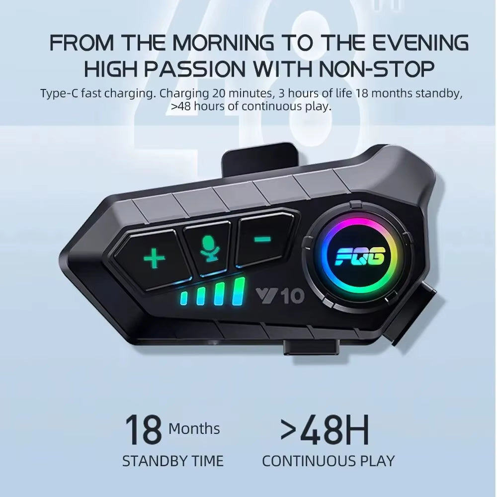 Revolutionary Bluetooth 5.3 Helmet Headset - Wireless, Waterproof, and Perfect for Hands-Free Calls and Music on Your Motorcycle!