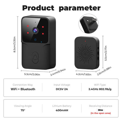 Smart WiFi Video Doorbell — Tuya Compatible with Alexa & Google Assistant